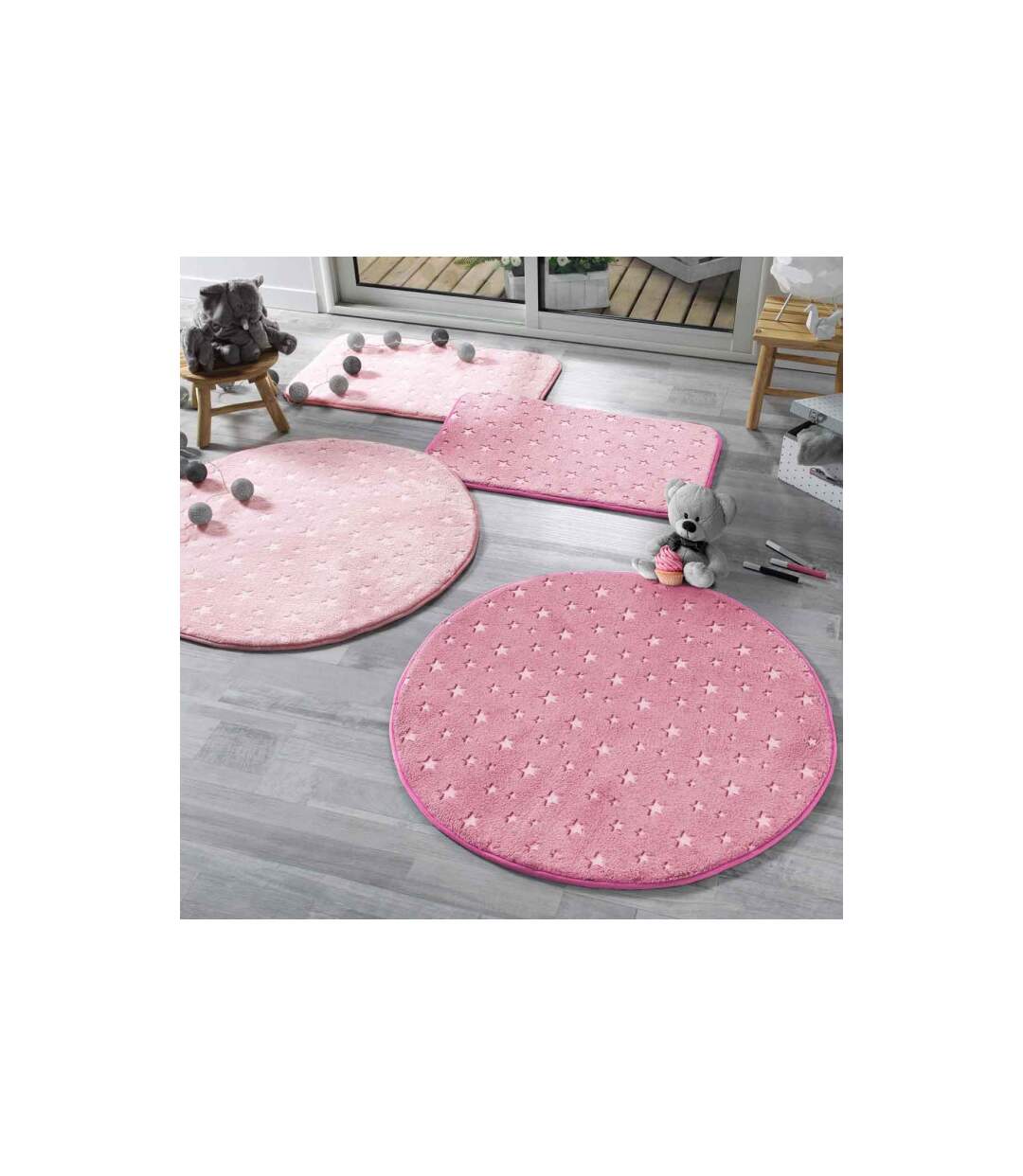 Tapis Enfant Déco Fluo Night 50x80cm Fuchsia-3