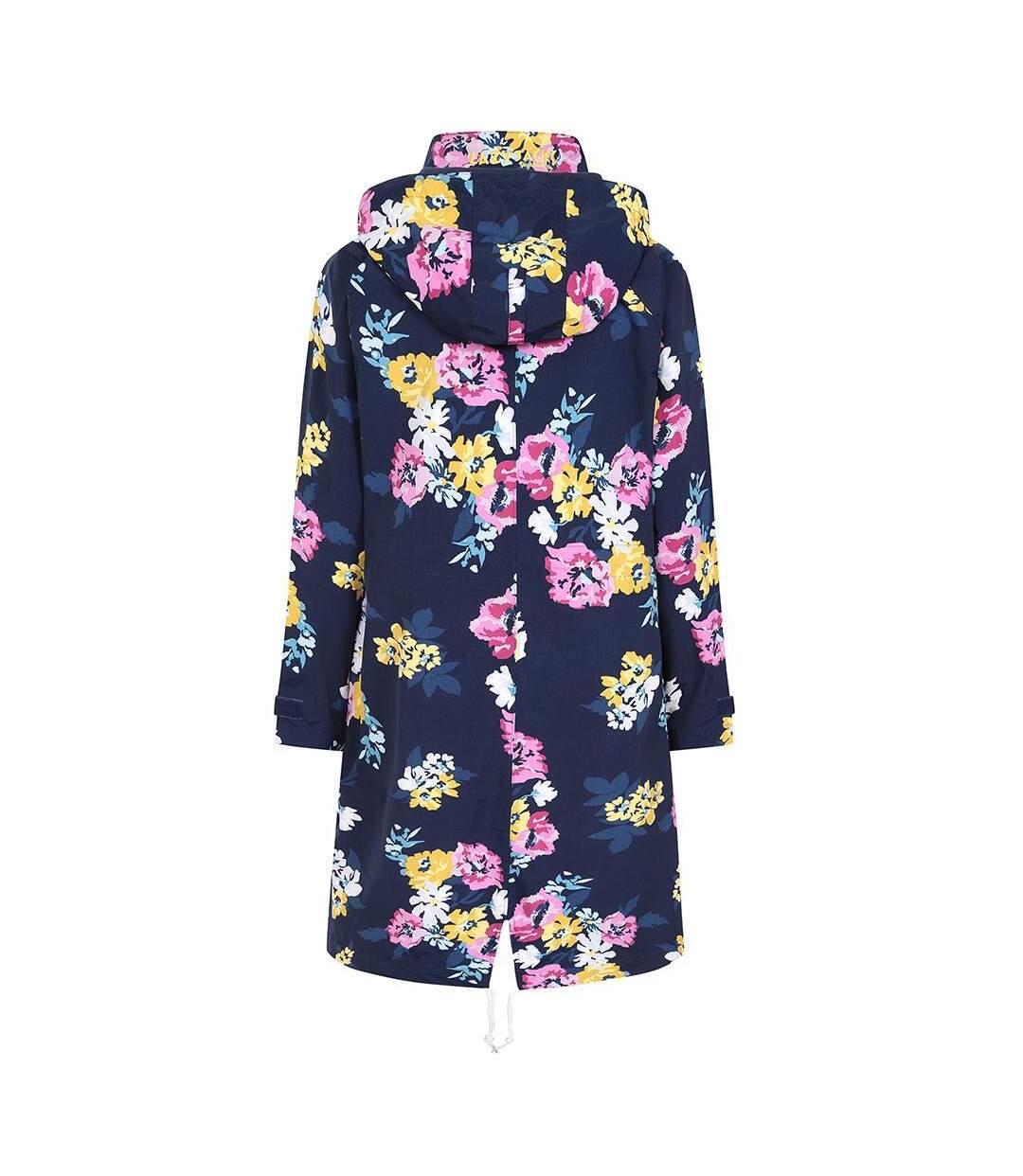 Womens/ladies Long Length Waterproof Jacket Navy Pink White Lazy Jacks-4