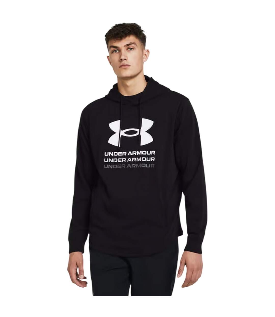 Mens Rival Terry Graphic Hoodie Black Under Armour-4