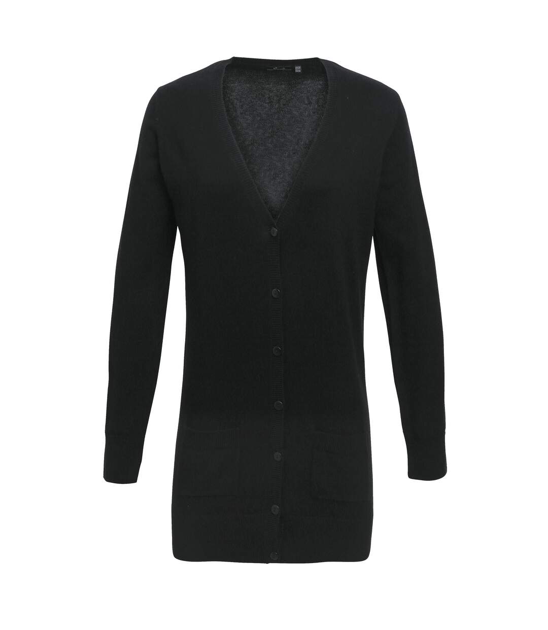 Premier Womens/Ladies Longline V Neck Knitted Cardigan (Black) - UTRW5589