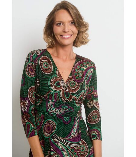 Robe portefeuille taille drapée en maille