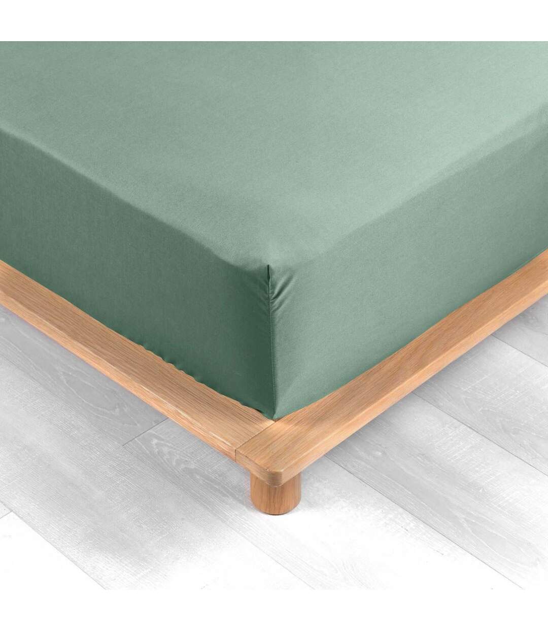 Drap Housse Percaline 160x200cm Tilleul-2