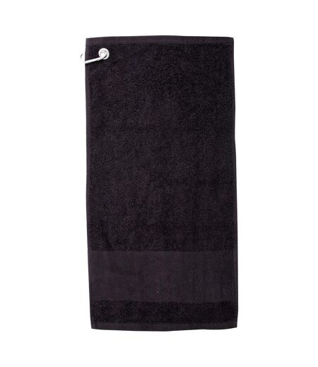 Towel City Printable Cotton Golf Towel (Black) (One Size) - UTRW9375