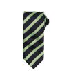 Premier Mens Waffle Stripe Formal Business Tie (Black/Lime) (One Size)