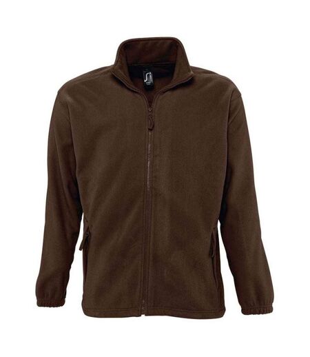 Unisex Adult North Fleece Jacket Dark Chocolate SOLS