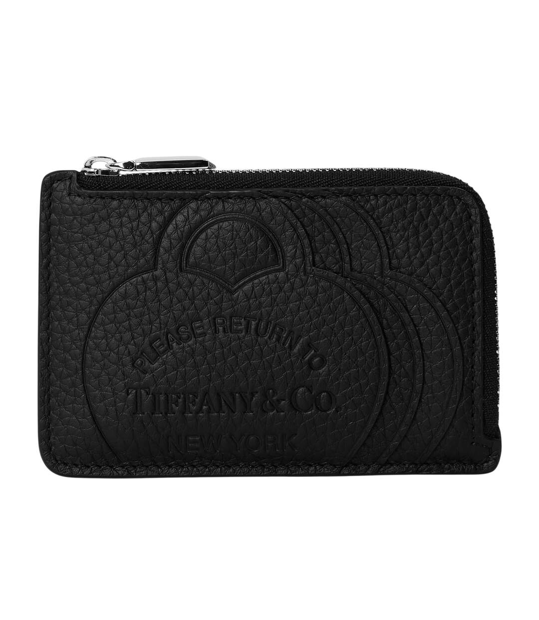 Little Right Embossed Leather Card Holder One Size Black Tiffany & Co-1