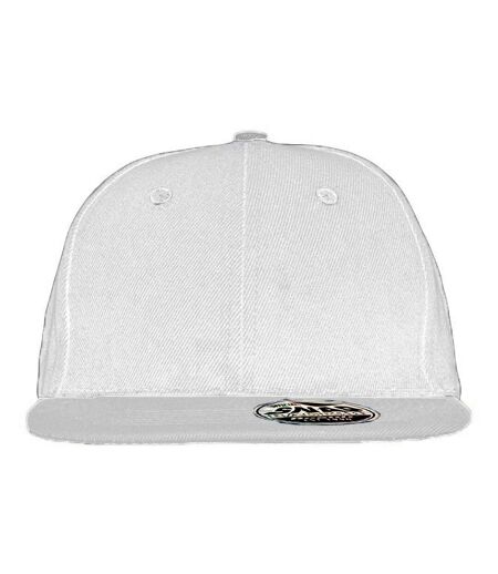 Result Unisex Core Bronx Original Flat Peak Snapback Solid Colour Cap (White) - UTBC3046