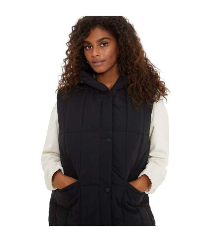 Dorothy Perkins Womens/Ladies Padded Hooded Longline Vest (Black) - UTDP4412