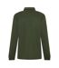 Mens Patch Collared Long-sleeved Polo Shirt Dark Green Hugo-2