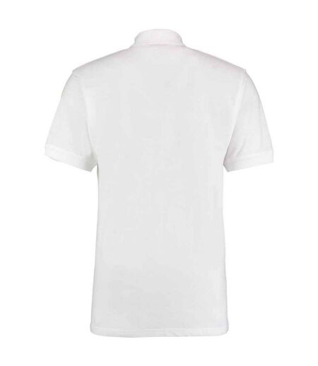 Mens Workwear Heather Polo Shirt White Kustom Kit
