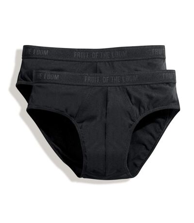 Fruit Of The Loom Mens Classic Sport Briefs (Pack Of 2) (Black)