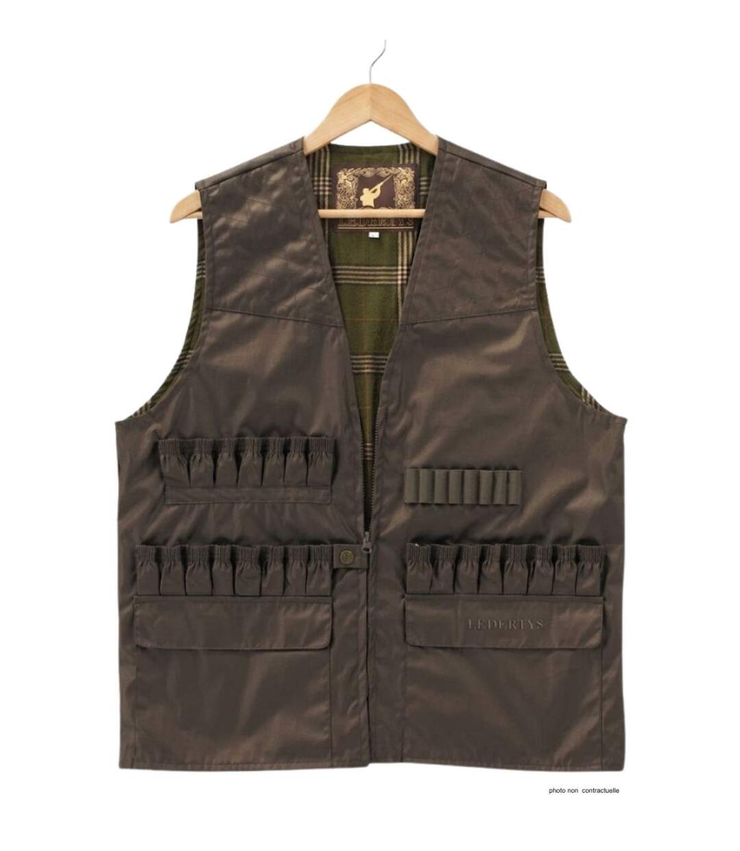 Gilet de Chasse LEDERTYS Impercoat LY0209 – Carnier Détachable PVC, Cartouchière et Protection Impercoat-2