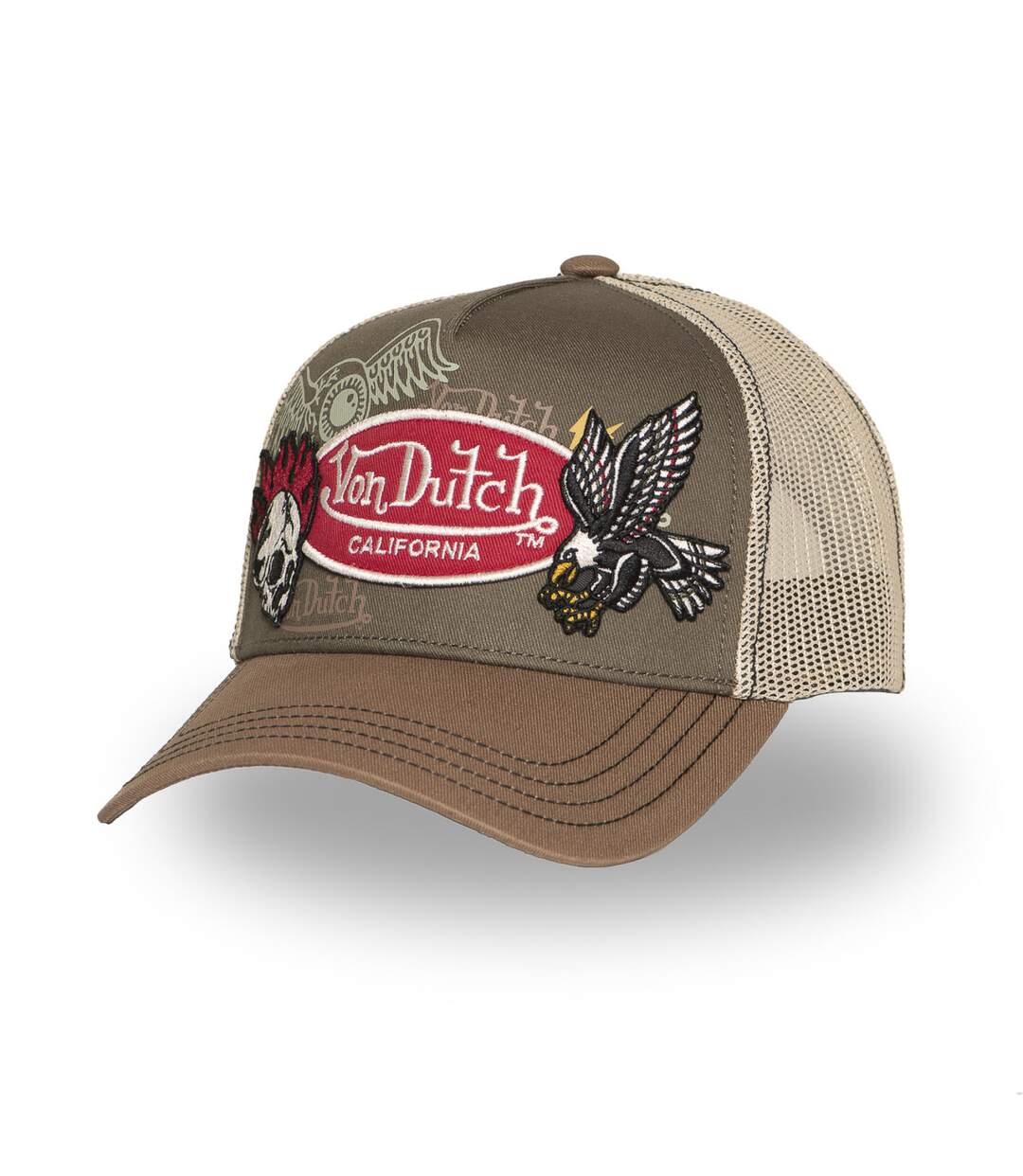 Casquette trucker avec filet adulte print devant Patches Vondutch-1