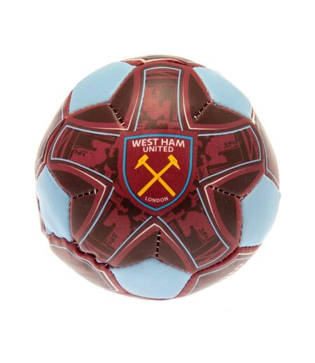 West Ham United FC Soft Mini Football (Burgundy/Sky Blue) (One Size) - UTTA10339