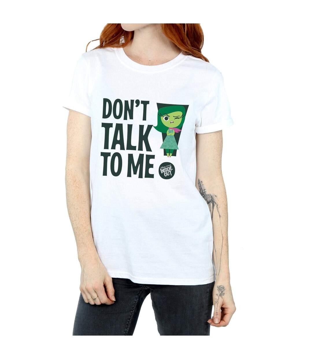Disney Womens/Ladies Inside Out Dont Talk To Me Cotton Boyfriend T-Shirt (Blanc) - UTBI48873-3