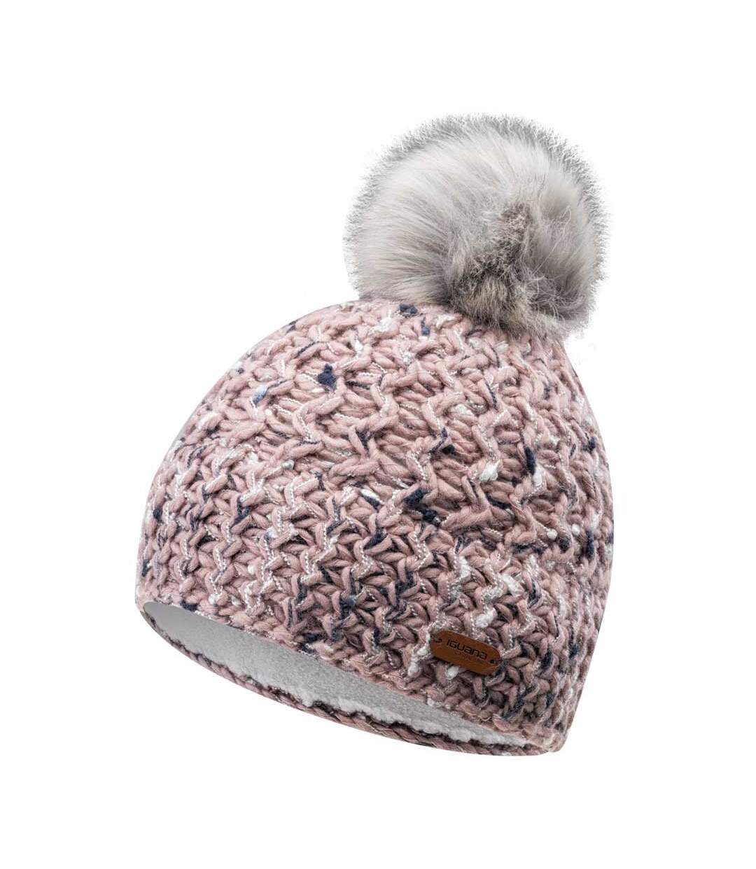 Bonnet D'hiver Ajana Femme Vieux Rose Bleu Blanc Iguana-3