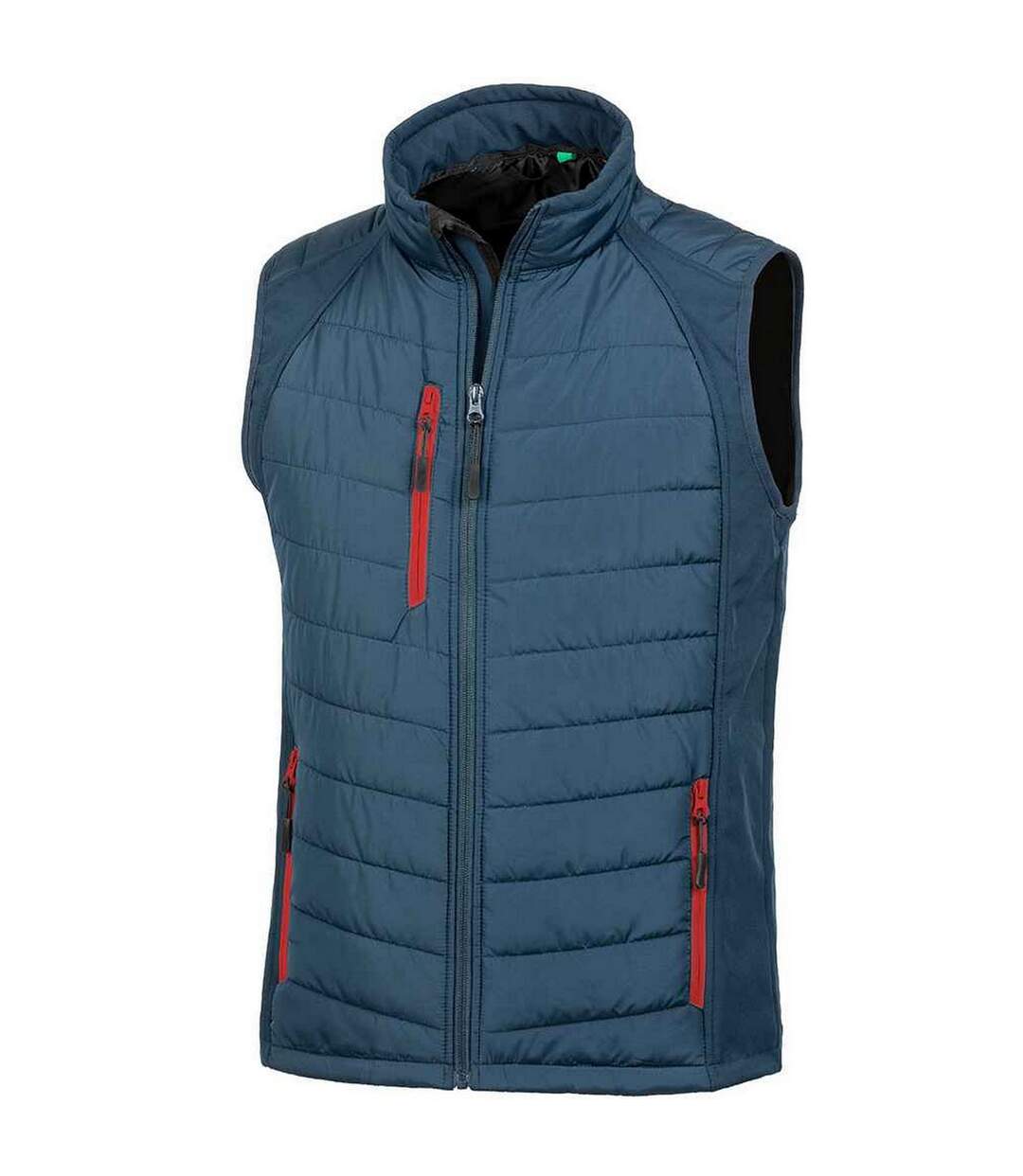 Unisex adult compass softshell padded gilet navy/red Result Genuine Recycled-1