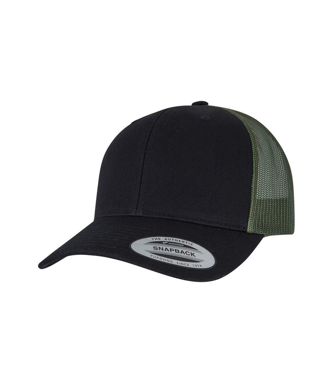 Unisex adult retro two tone trucker cap black/loden Flexfit-1