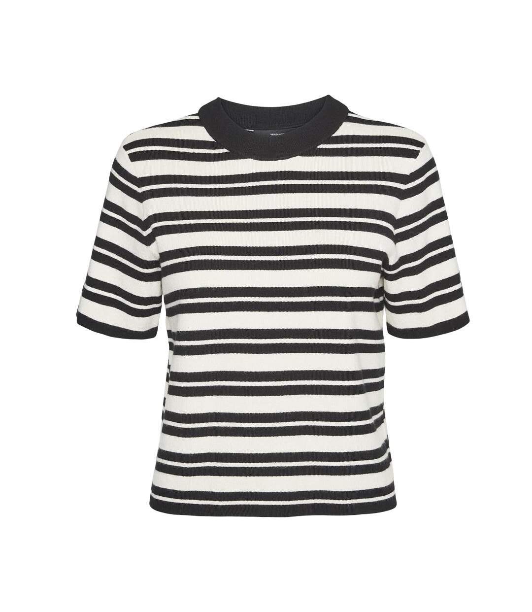 T-Shirt beige/noir femme vero moda gold-3