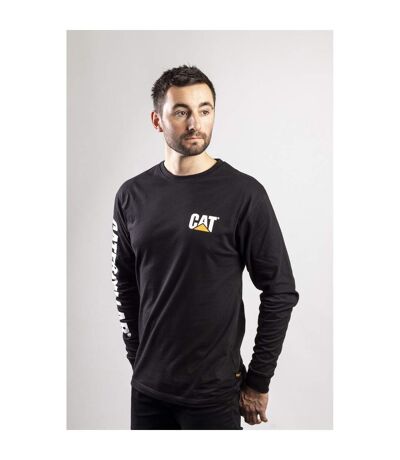 T-shirt Manches Longues Homme Noir Caterpillar
