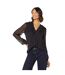 Womens/ladies chiffon ruffles long-sleeved blouse black Dorothy Perkins