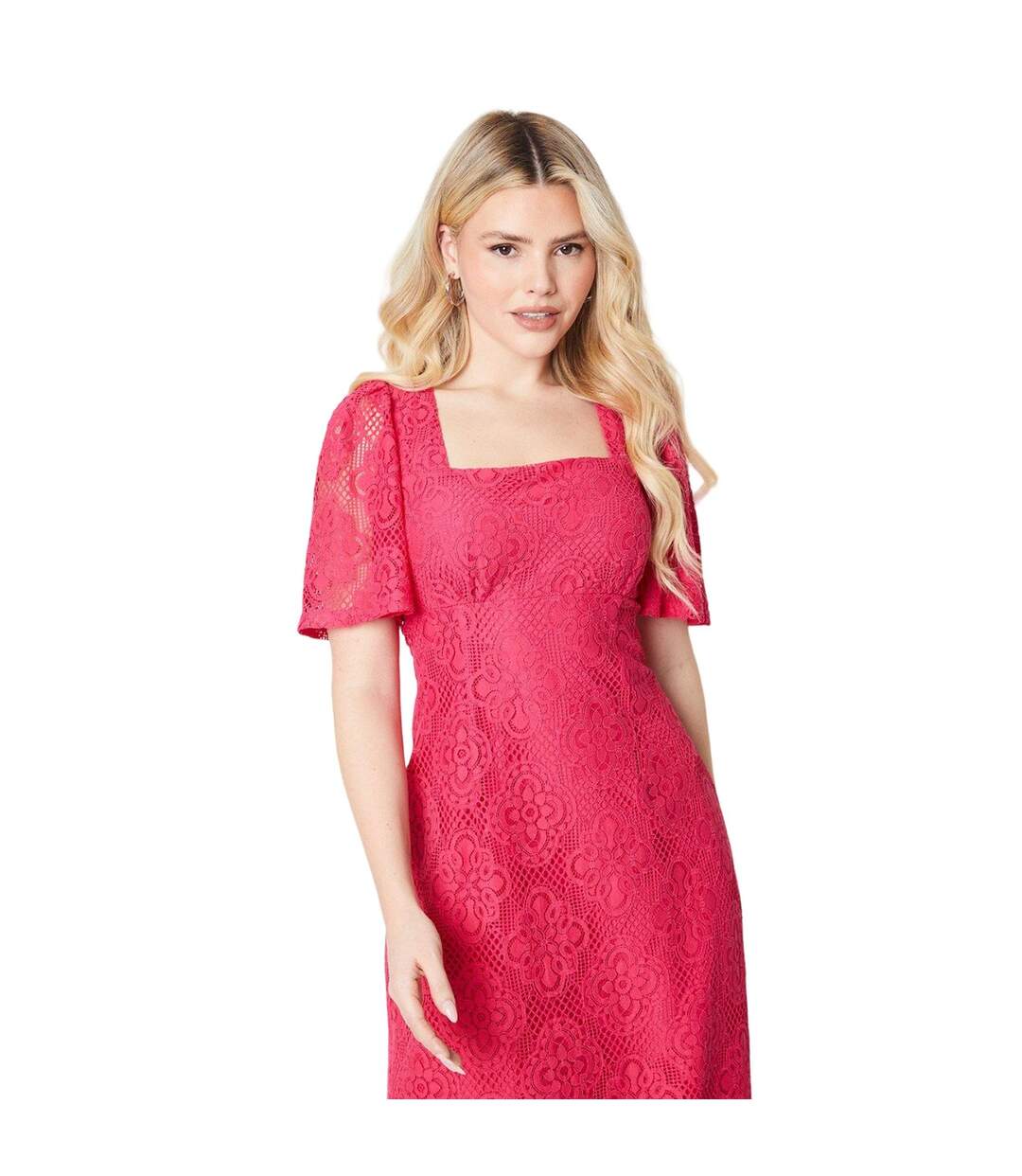 Robe mi-longue femme rose vif Dorothy Perkins-3