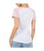 Womens/ladies Lettering Contrast Sleeves T-shirt White Lilac Brave Soul-3