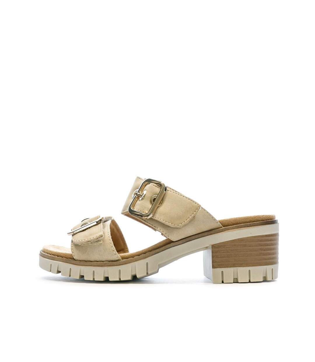 Mules beige femme relife lehm-1