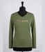 Mayflower NERVAL4 : Tee-shirt femme manches longues vert olive avec petit col V-3
