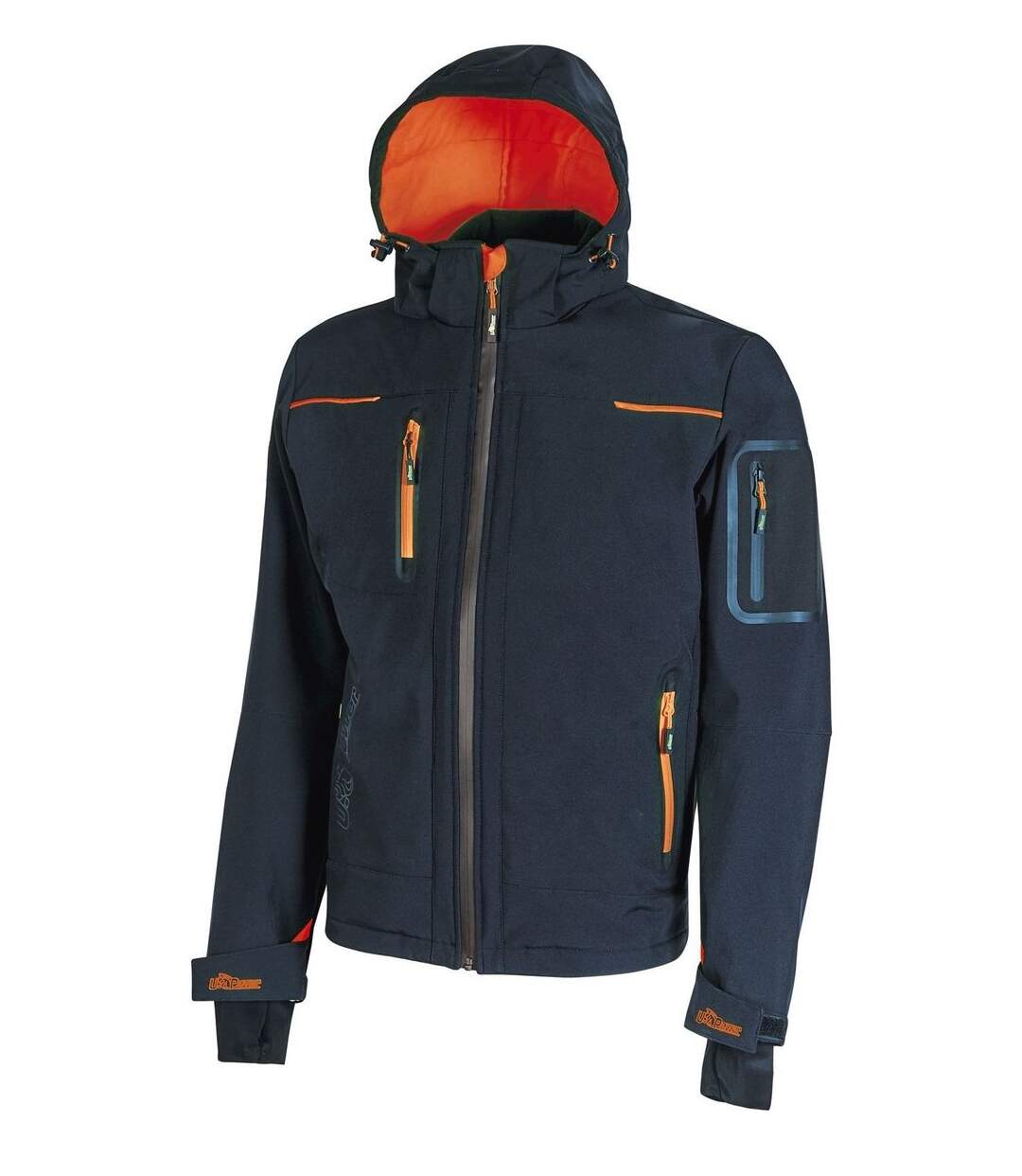 Veste softshell manches longues - Homme - UPFU187 - bleu deep et orange-1