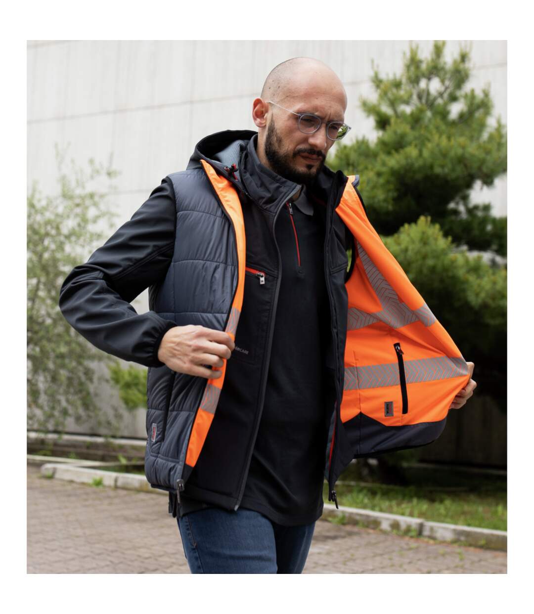 Gilet de travail haute-visibilité réversible orange fluo Würth MODYF-5