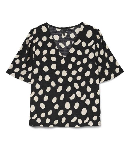 T-Shirt noir/beige femme vero moda friga