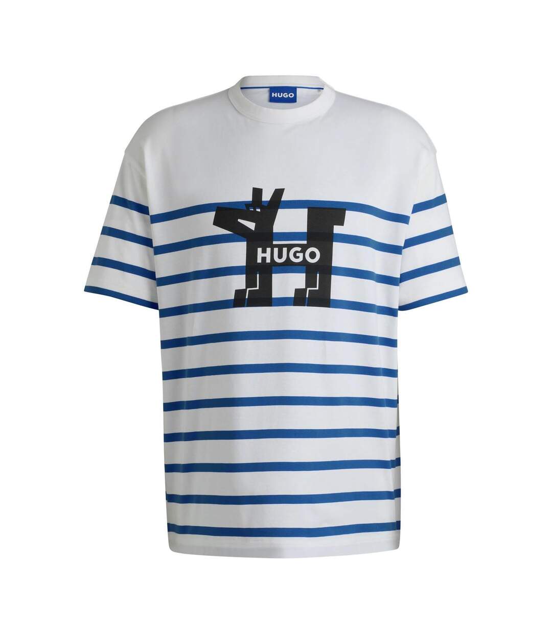 T-shirt Style Chien Nolastripe Homme Blanc Hugo-2