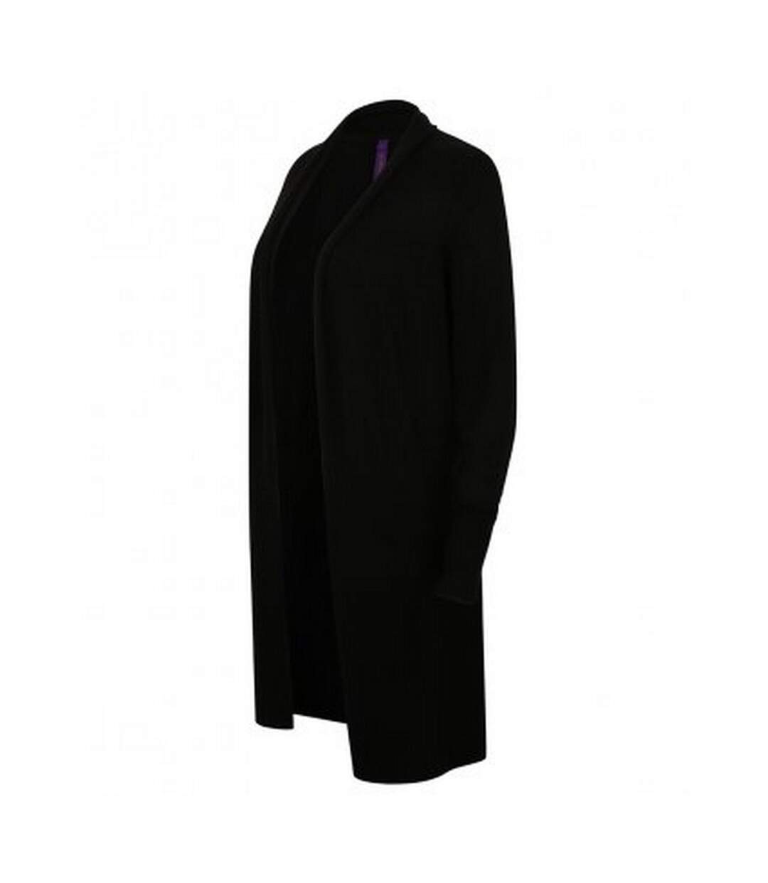 Womens/ladies long line open cardigan black Henbury