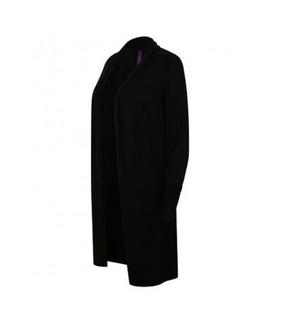 Henbury Womens/Ladies Long Line Open Cardigan (Black) - UTPC2960