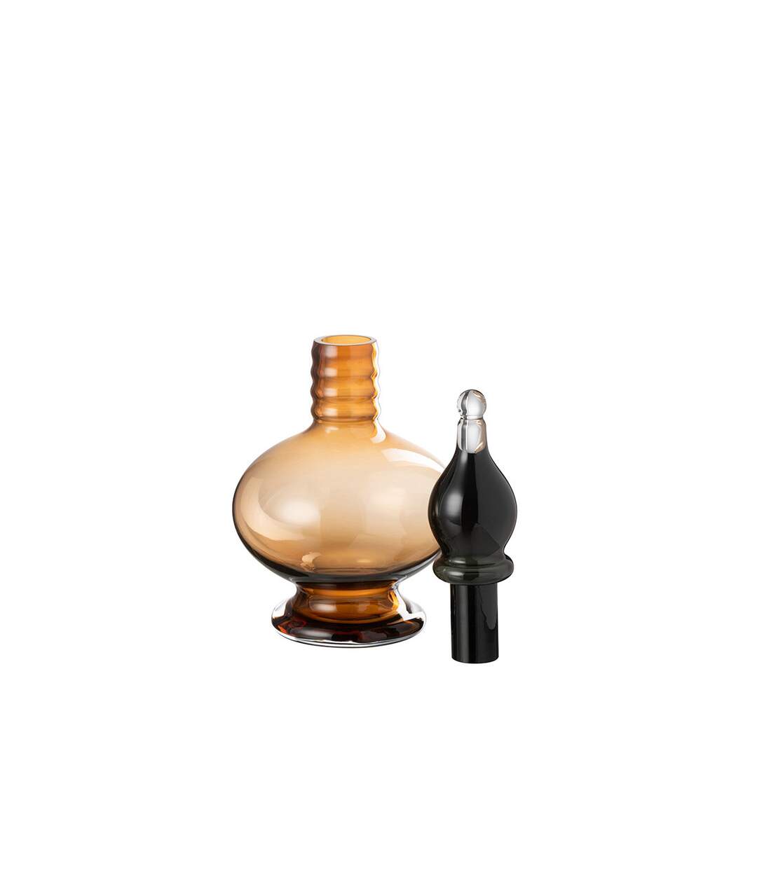Vase Bouchon Fiole en Verre Jo 38cm Marron-2