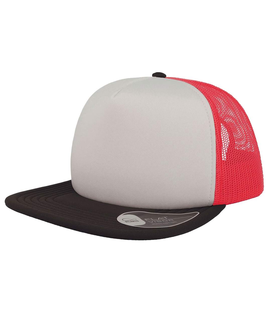 Casquette trucker snap 90s adulte blanc / rouge / noir Atlantis-1