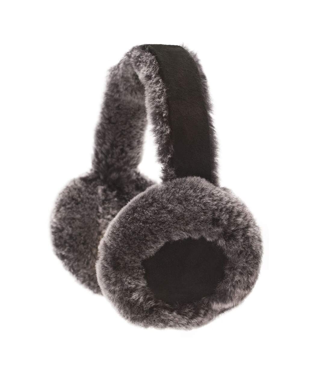 Womens/ladies luxury sheepskin earmuffs one size black/tipped Eastern Counties Leather-1