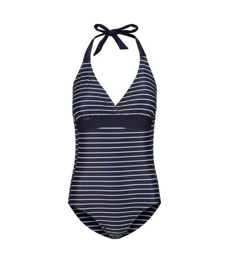 Womens/ladies flavia ii striped one piece swimsuit navy/white Regatta