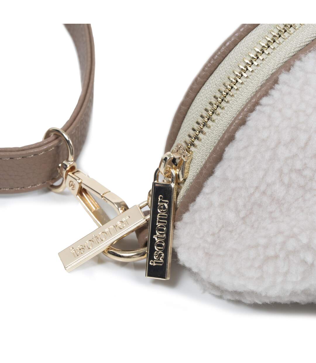 Isotoner banane femme sherpa kaki avec bandoulière ajustable-2