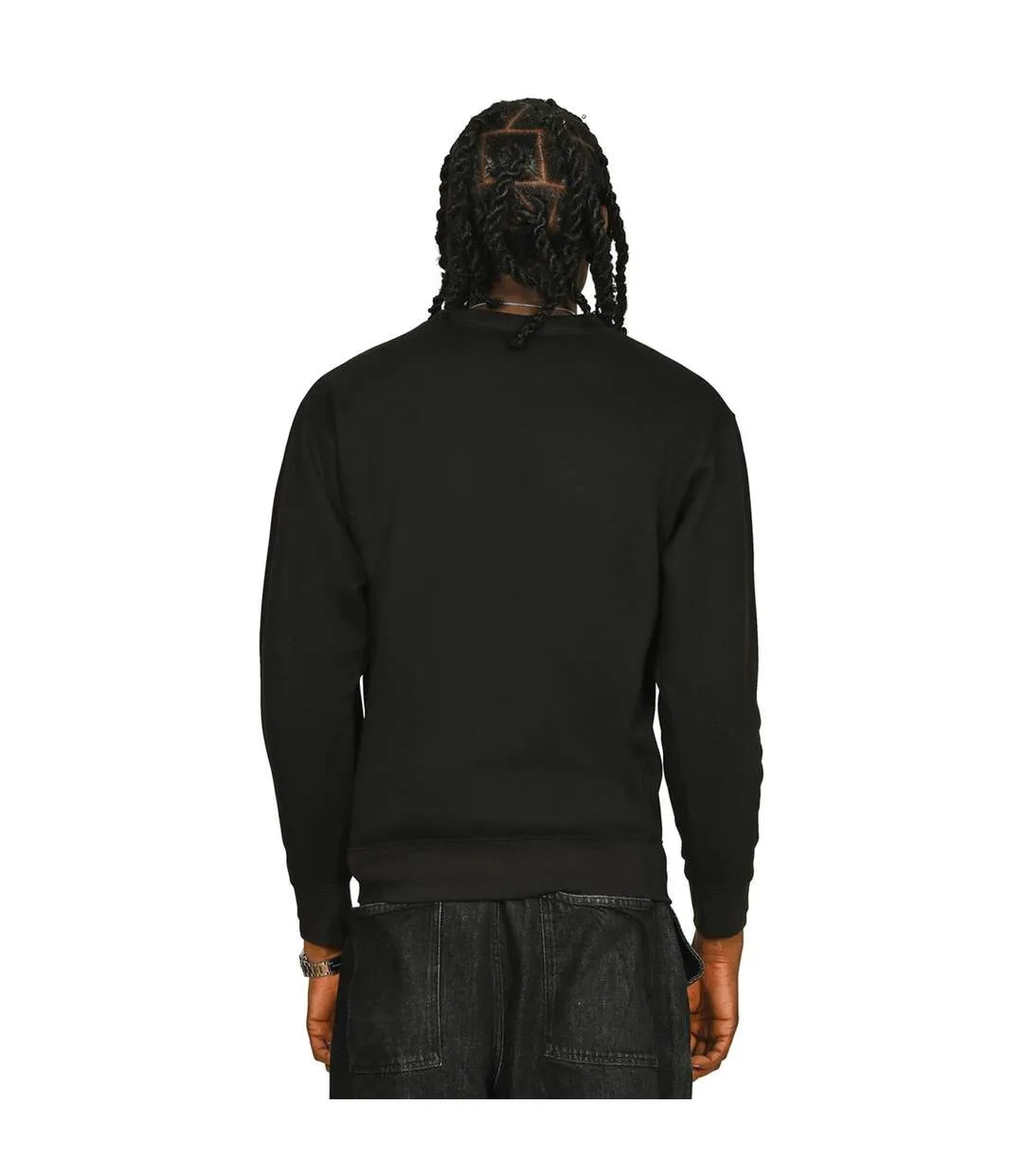 Mens Core Combed Cotton Regular Sweatshirt Black Casual Classics-2