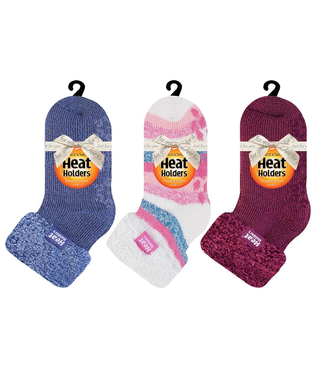 Lot de 3 chaussettes de lit thermiques antidérapantes pour femme