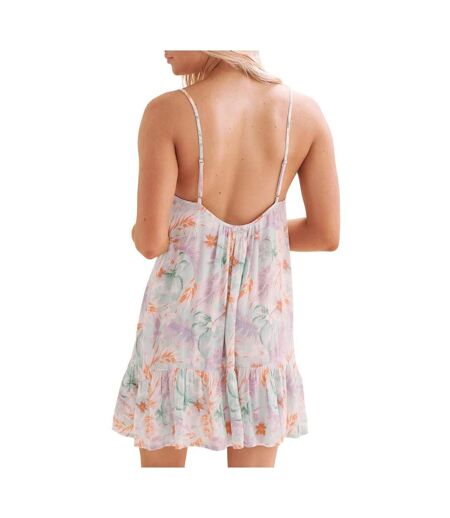 Robe turquoise/rose à fleurs femme billabong beach vibes