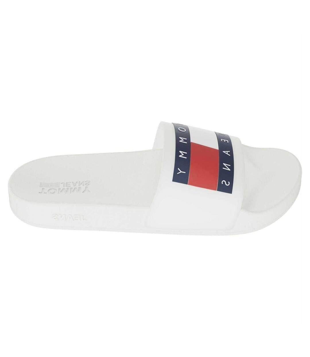 Mens Flag Logo Moulded Footbed Sliders White Tommy Jeans-1