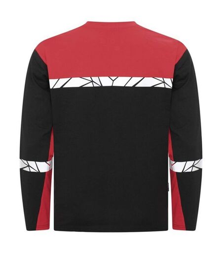 Mens Progression Hi-vis Long-sleeved T-shirt Black Red Projob
