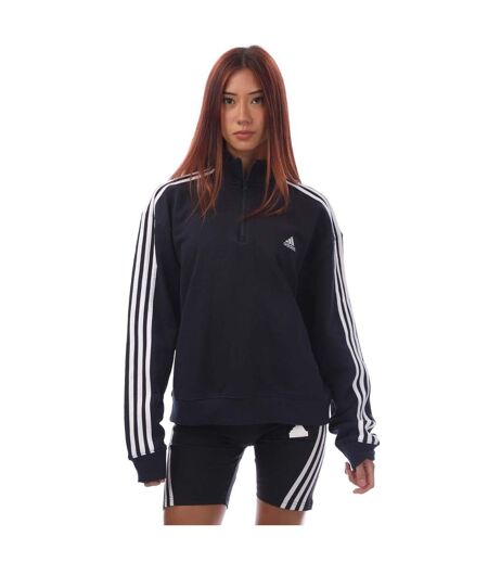 Sweat Style 3 Rayures Essentials Femme Bleu Marine Blanc Adidas