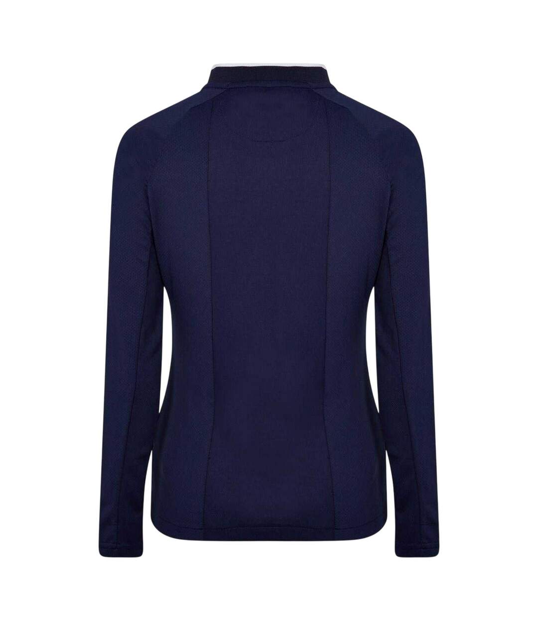 Polo Manches Longues Raglan Femme Bleu Marine Blanc Castore-2
