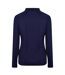 Polo Manches Longues Raglan Femme Bleu Marine Blanc Castore-2