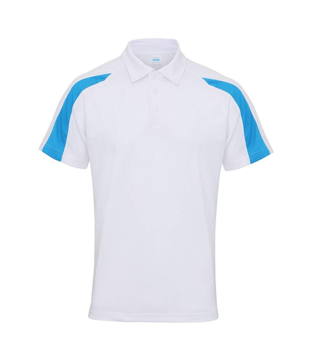 Polo Motif/style Contrasté Cool Homme Blanc Bleu Saphir Just Cool-1