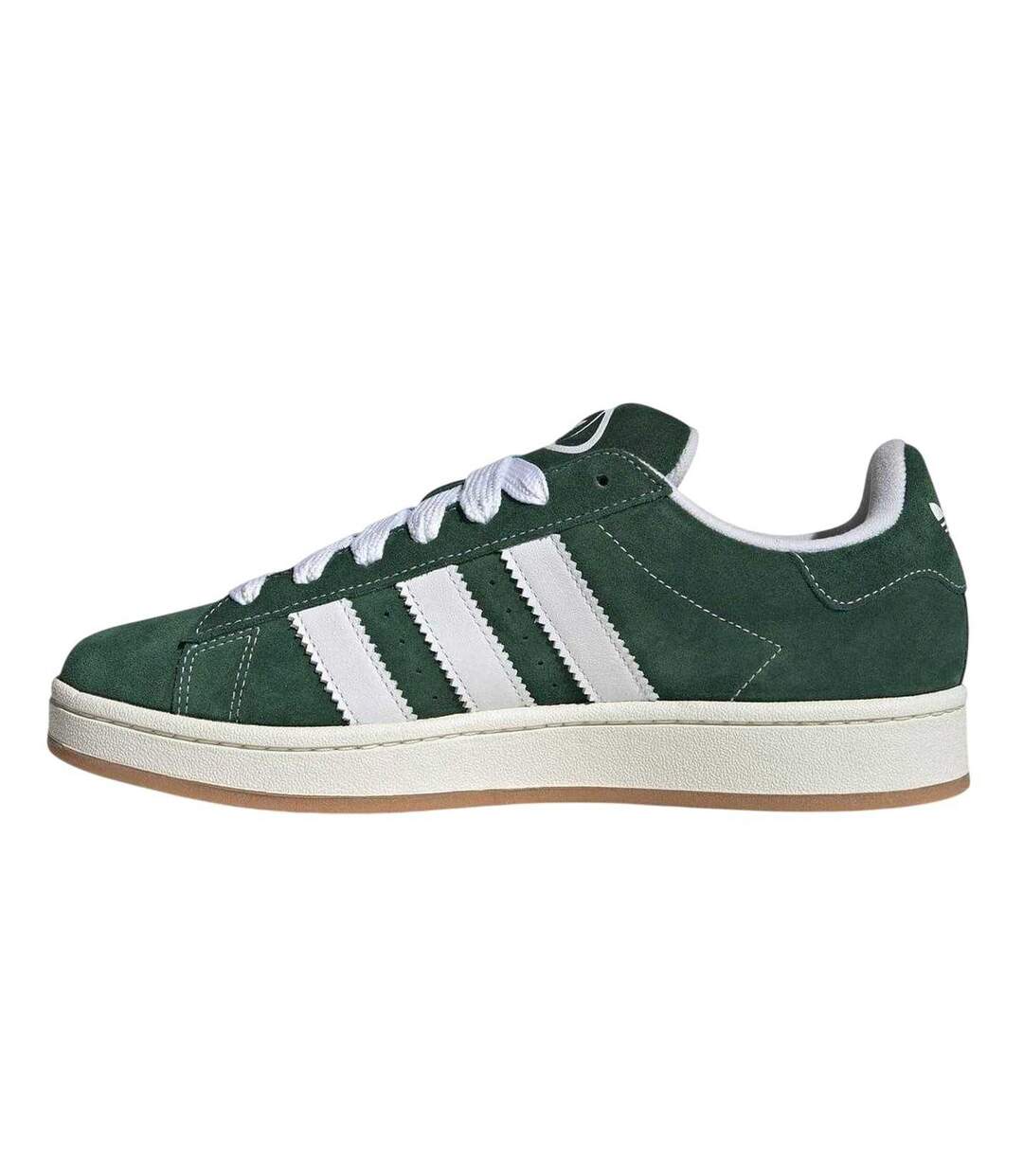 Unisex Adult Campus 00s Leather Flat Trainers Dark Green White Adidas-4